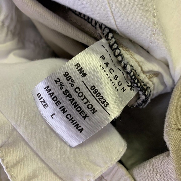 Pacsun Mens Shorts‎ Sz L Khaki Beige Brown Distressed Destroyed Drawstring Waist - Picture 5 of 8